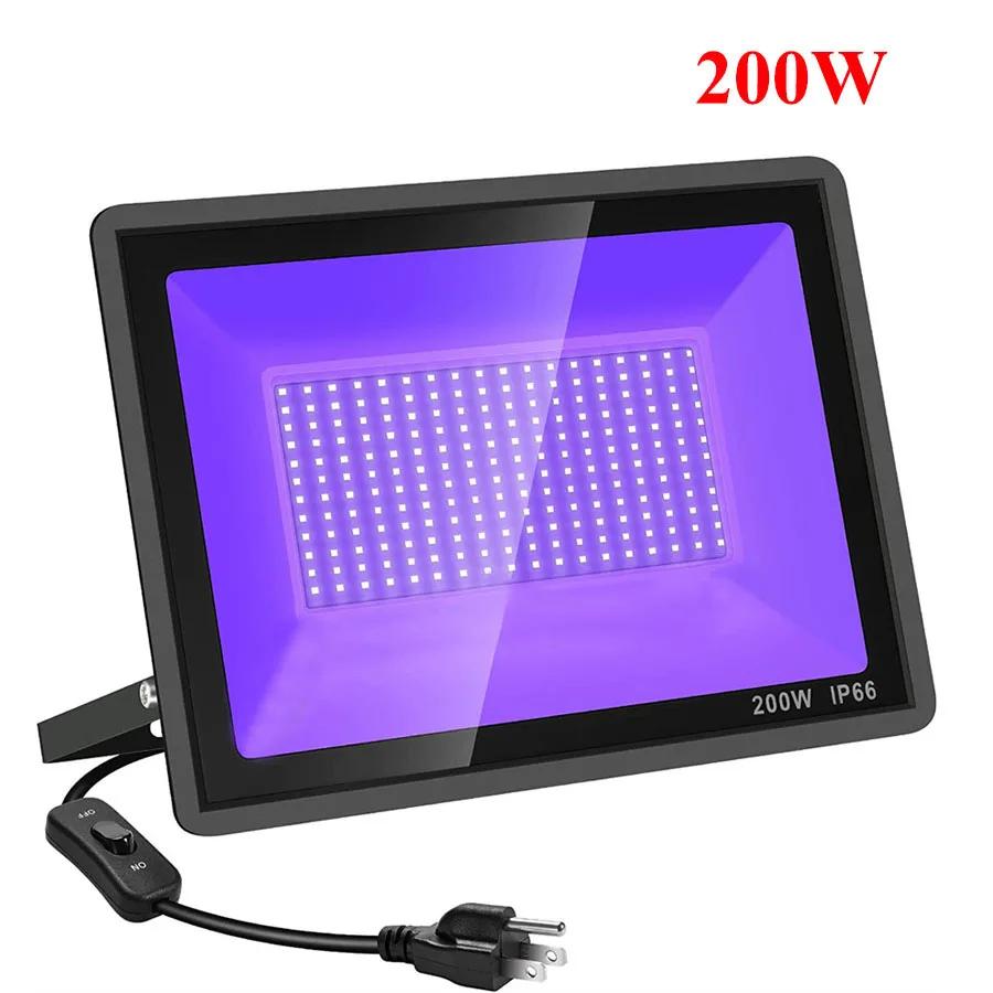 High Power 400W LED UV Black Light 100W 200W 300W UV Flood Light Outdoor 395nm LED UV Blacklight Floodlight for Glow Party Decor