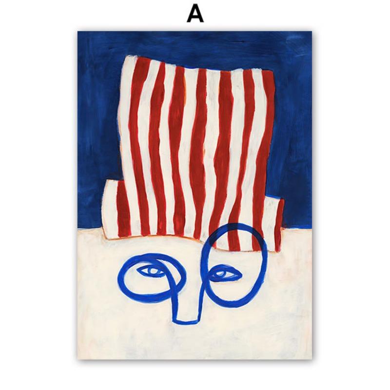 Girl Dance Coffee Wine Dog Flower Leaf Geometry Wall Art Canvas Painting Abstract Posters Prints Pictures For Living Room Decor