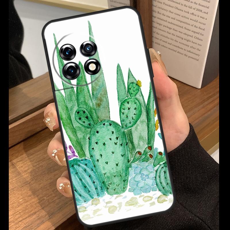 Succulents and Cactus Case For OnePlus Nord 2 2T CE 3 Lite N10 N20 Ace 8T 9R 9RT 10R 10T 11R 8 9 10 Pro 11 Cover