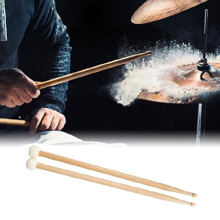 Double Head Drum Hammer Practice Playing Drum Mallets Timpani Drumsticks Percussion Instrument Felt Head Drum Sticks