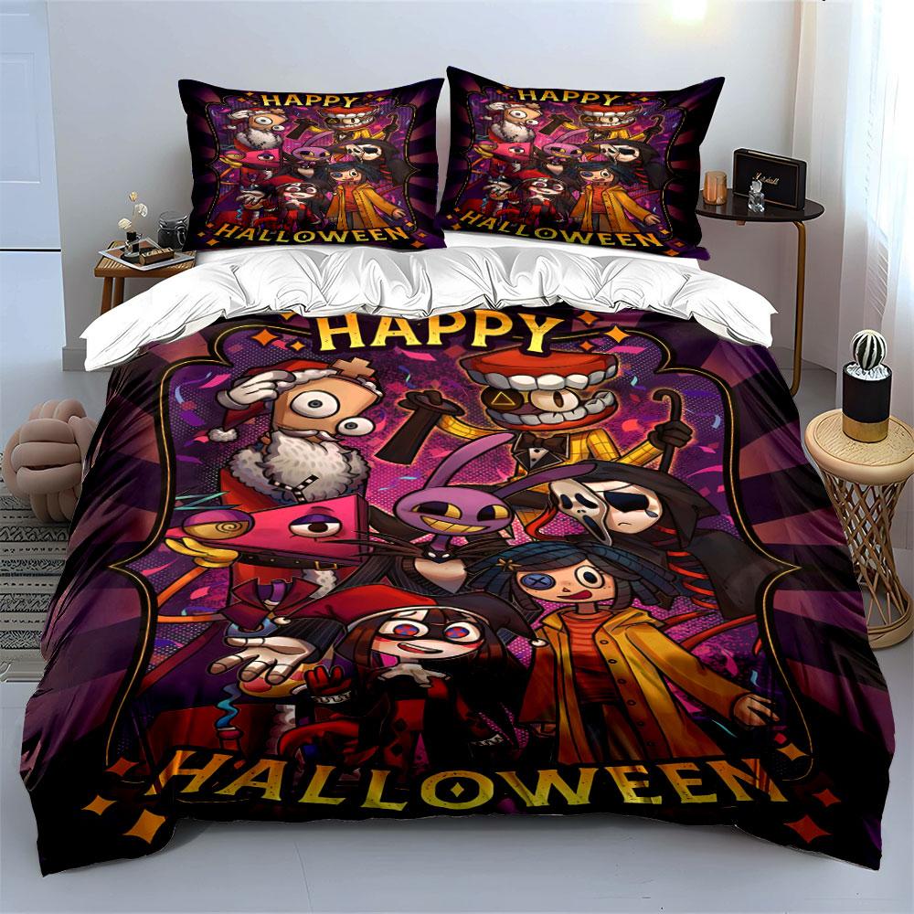 Colorful Cartoon Halloween Characters Bedding Sets Duvet Cover Sets Duvet Covers Pillowcases(1* Duvet Cover 2* Pillowcases Without Duvet Insert)