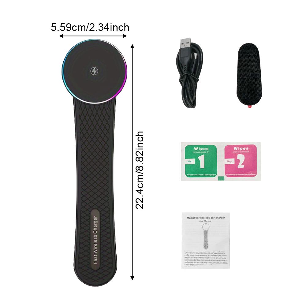 

Магнитное автомобильное беспроводное зарядное устройство Гибкий держатель для приборной панели RGB зарядная площадка Автомобильный кронштейн для iPhone 15 14 13 12 Macsafe