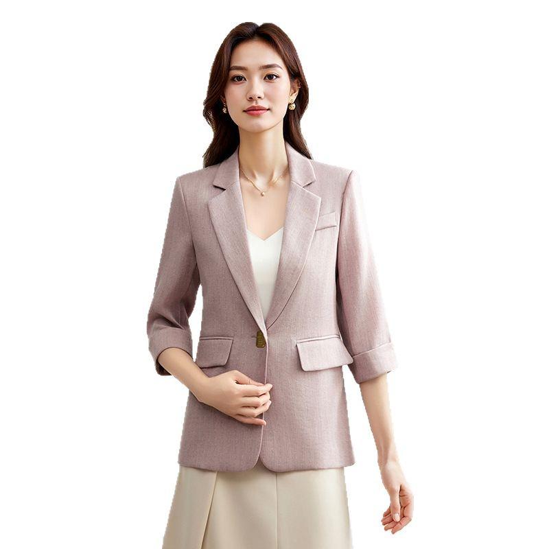 Spring 2025 Women's High-End Formal Suit Jacket - Casual Fashion for Mom