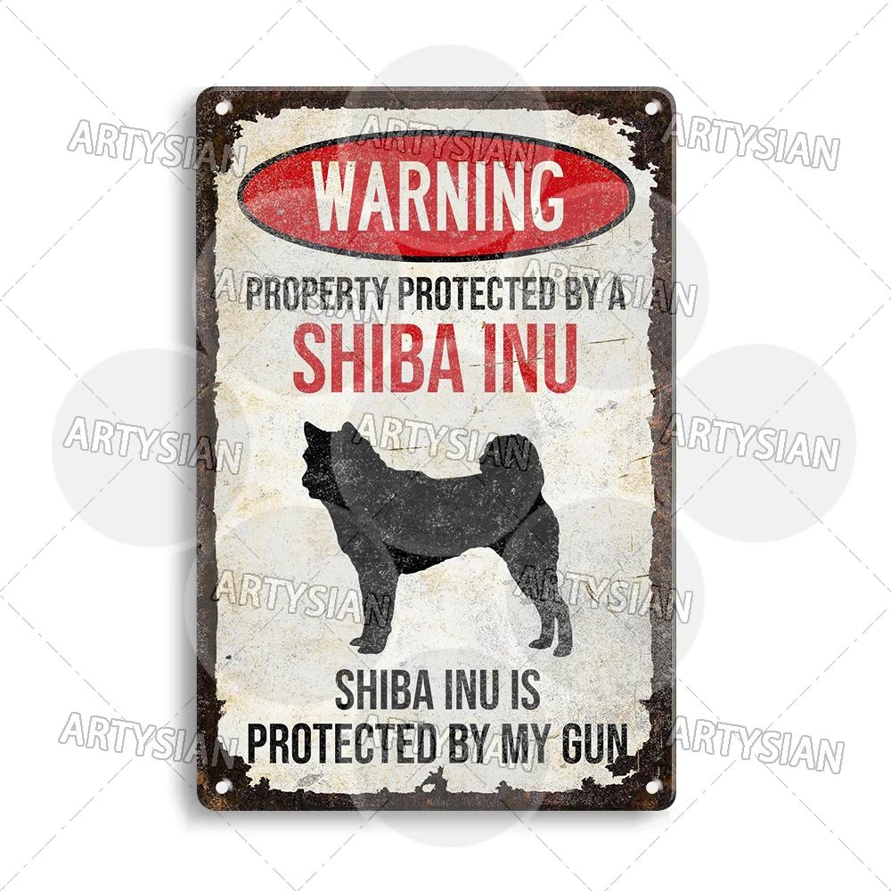 Beware Of Dog Warning Metal Sign German Shorthaired Pointer Aussie Dachshund Labrador Doxie Bulldog Dobermann Pyrenees Shiba Pug