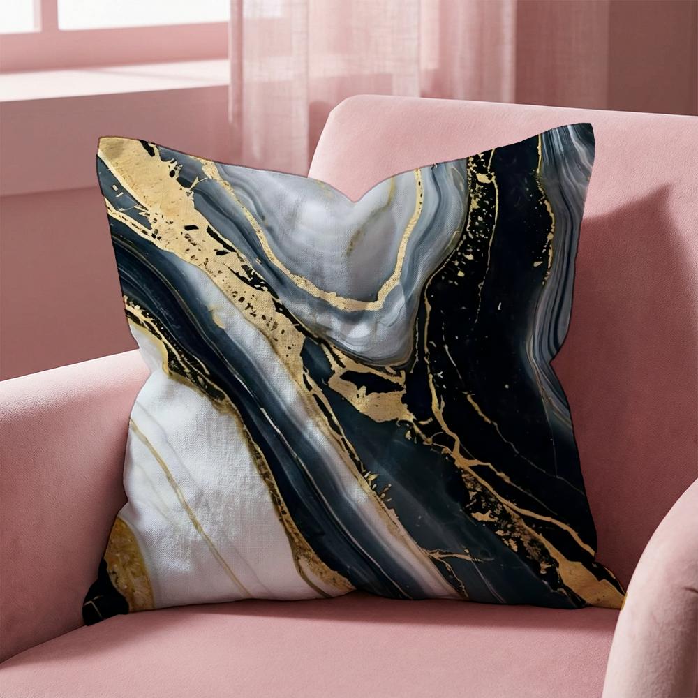 Minimalist Marble Patterned Cushion Cover Multi-Scene Pillow Cover for Home & Car - Reversible, Soft & Durable for Daily Use