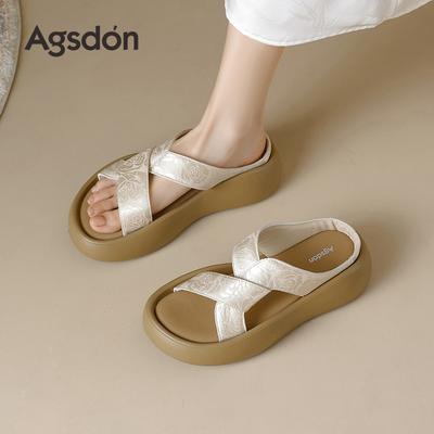 Strictly Selected Augustine Slippers Women's Summer 2025 New Models with Skirts, Thick-soled Sandals, New Chinese Style Sandals
