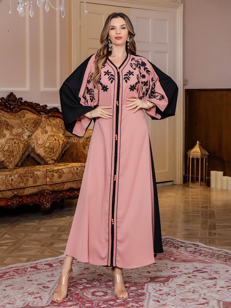Dubai Travel Casual Muslim Women's Embroidered Arabian Robe