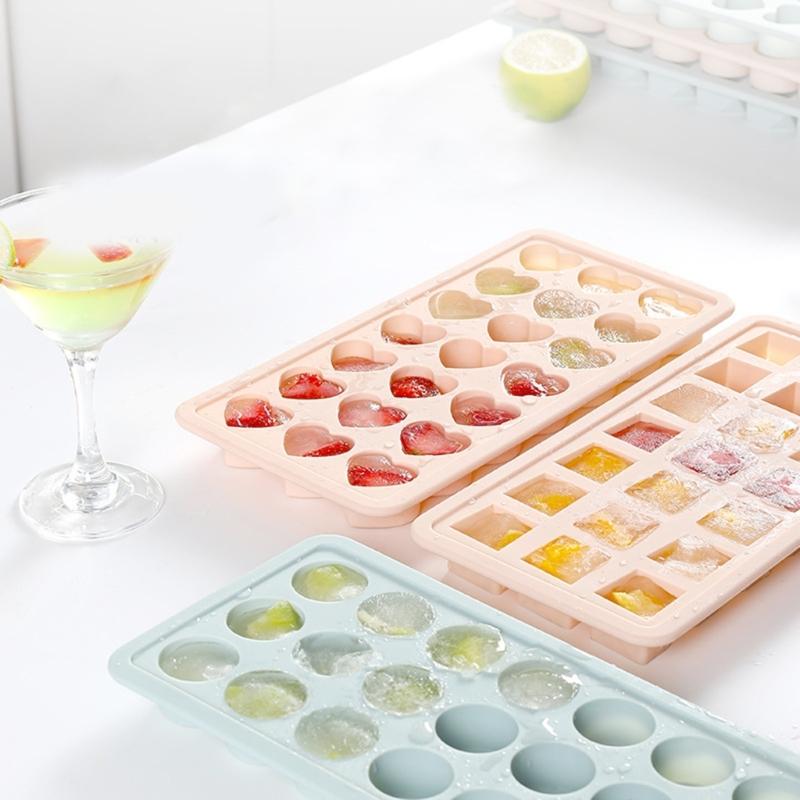 Flexible Ice Cube Molds DIY Cute Heart Shape Silicone Ice Cube Tray Ice Cube Makers Reusable Ice Cube Tools for Kitchen