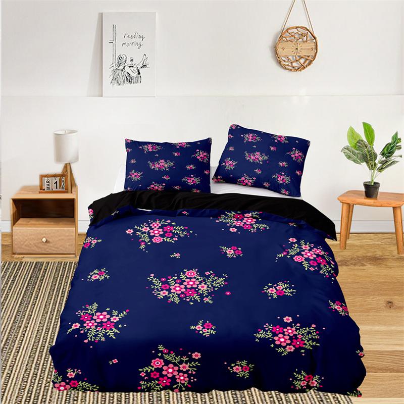 Soft Floral Bedding Set For Kids Girls Adults Leaves Flowers Branch Print Duvet Cover Set Quilt Cover Pillowcases Bedroom Decor