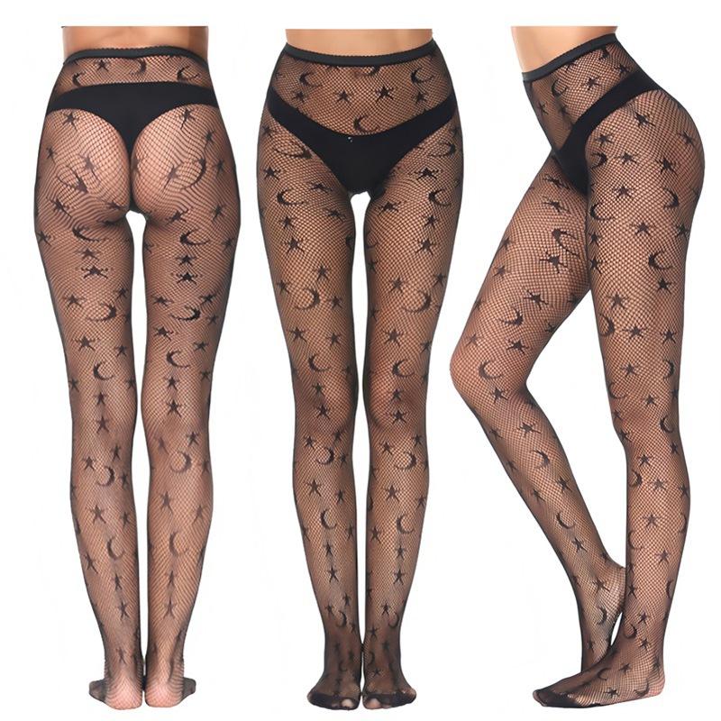 

Women Sexy Fish Net Pantyhose Cosplay JK Gothic Fishnet Tights Stars Hollow Pattern Mesh Stockings Lolita Girls Cute Black Socks One Size