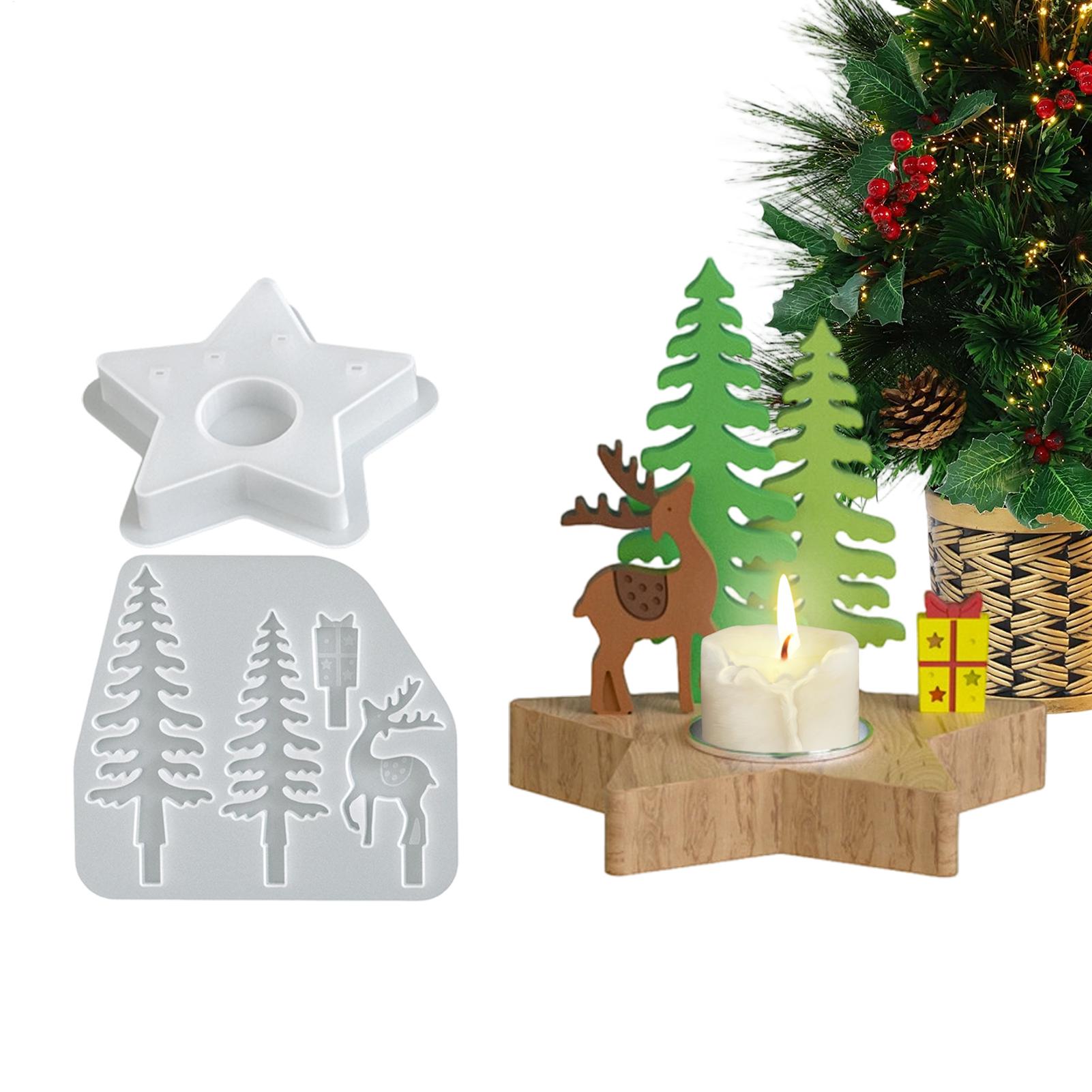 

Reindeer Candle Holder Casting Mold DIY Christmas Resin Molds Reindeer Candlestick Holder Casting Mold Home Decor CHINA