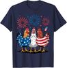 Funny Patriotic Chickens USA Flag 4th of July Chicken Lover T-Shirt