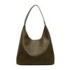 Korean Retro Large Capacity Woven Shoulder Tote - Women's Fashionable Versatile High-End Underarm Bag