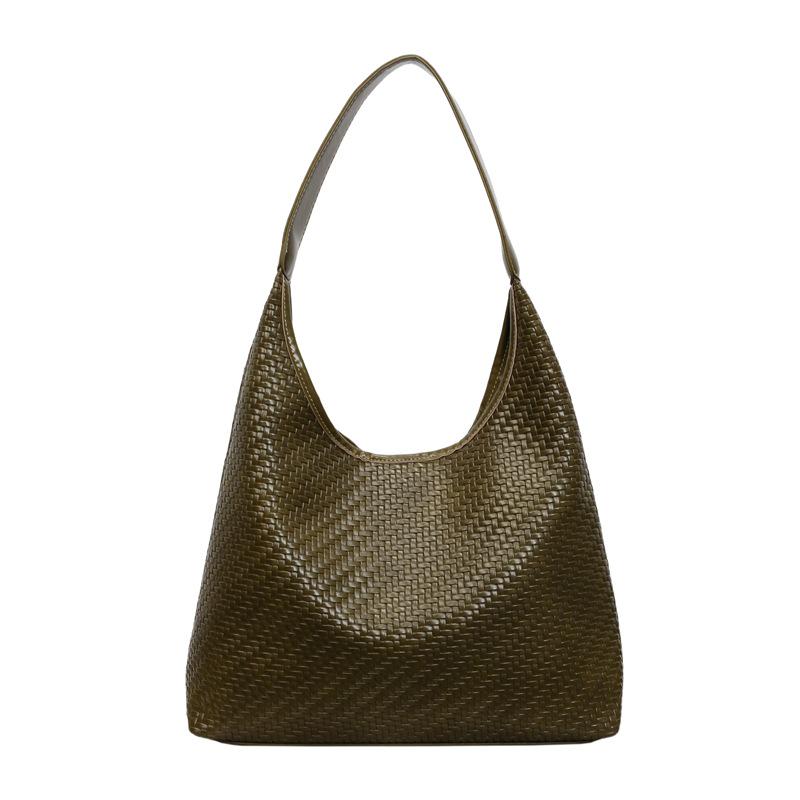 Korean Retro Large Capacity Woven Shoulder Tote - Women's Fashionable Versatile High-End Underarm Bag