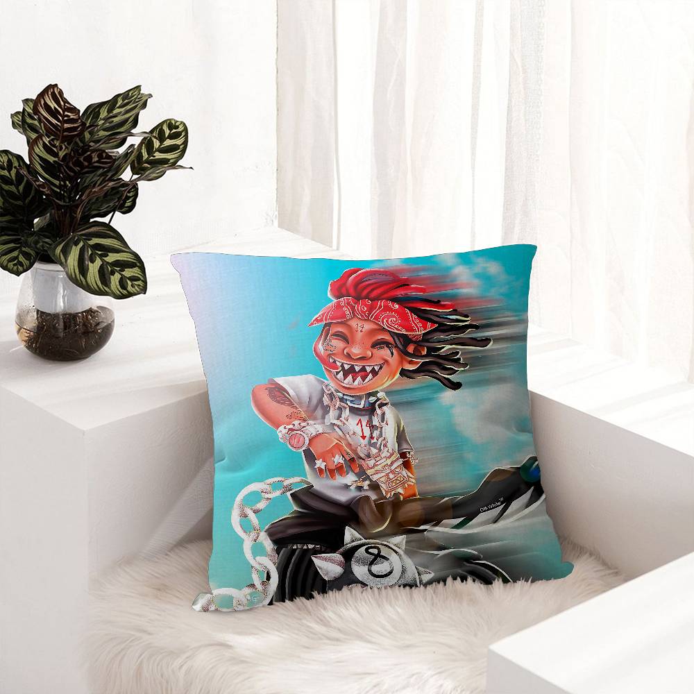 Rapper T-Trippie Funny R-Redd Pillow Cover Sofa Cushion Cover Home Room Decoration Children Gift