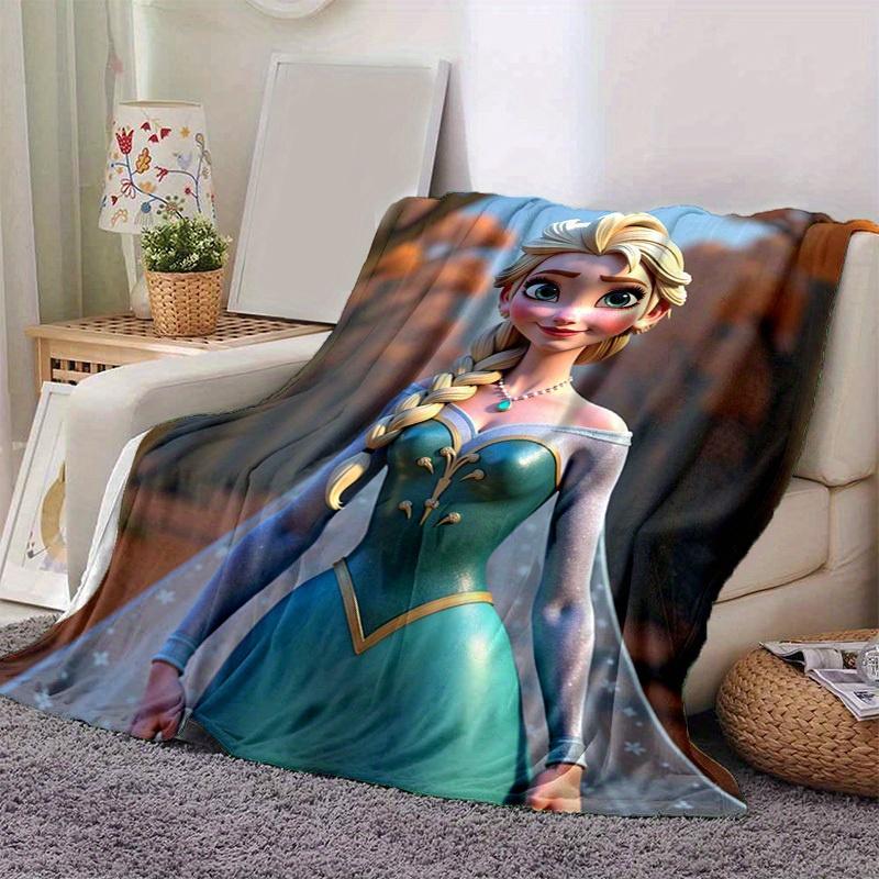 1pc, Cartoon Elsa Blanket, Seasonal Universal, Home Decoration, Throw Blanket, Cartoon Blankets, Soft Flannel Throw Blanket, Versatile & Coz