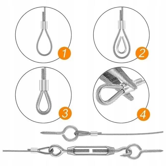 Galvanized Stainless Steel Cable Garden Mounting Kit