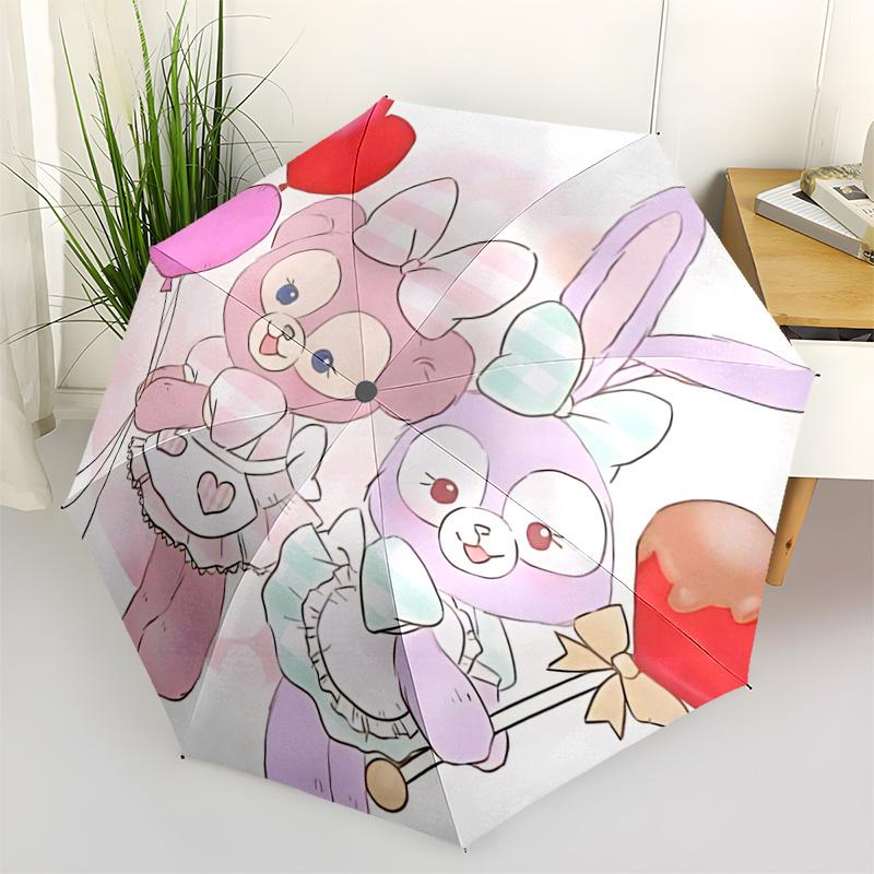 1pc ShellieMay & StellaLou Love in Bloom Automatic Opening and Closing Umbrella, Lightweight 3-Fold, With Cute Cartoon Characters, Suitable