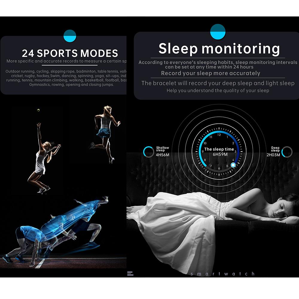 Smartwatch Herren Sport Smartwatch Damen Blutsauerstoff Herzfrequenz Körpertemperaturmonitor Wetter Musikwiedergabe Für Ios Android