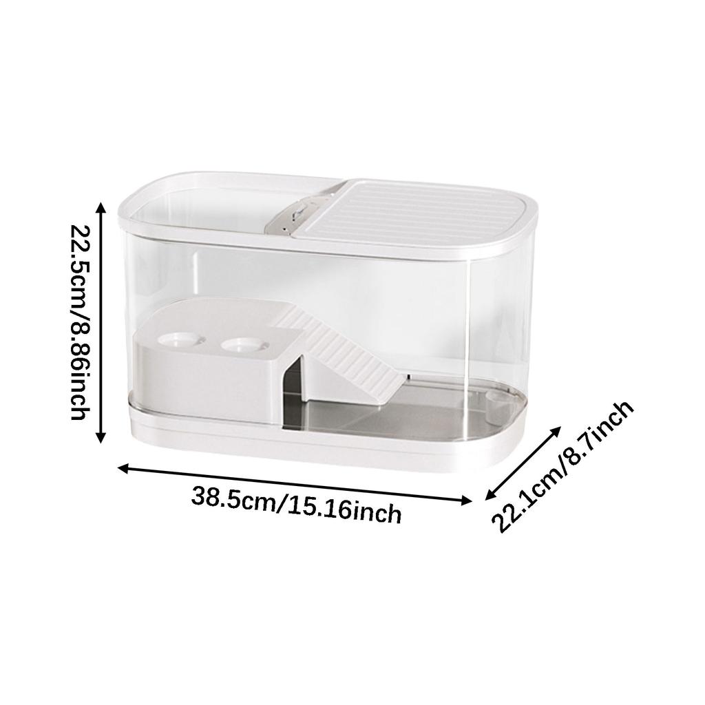 Plastic Aquarium Turtle Tank Kit with Basking Ramp Turtle Terrarium for Crabs Fishes Amphibians Reptiles Small Fish Tank