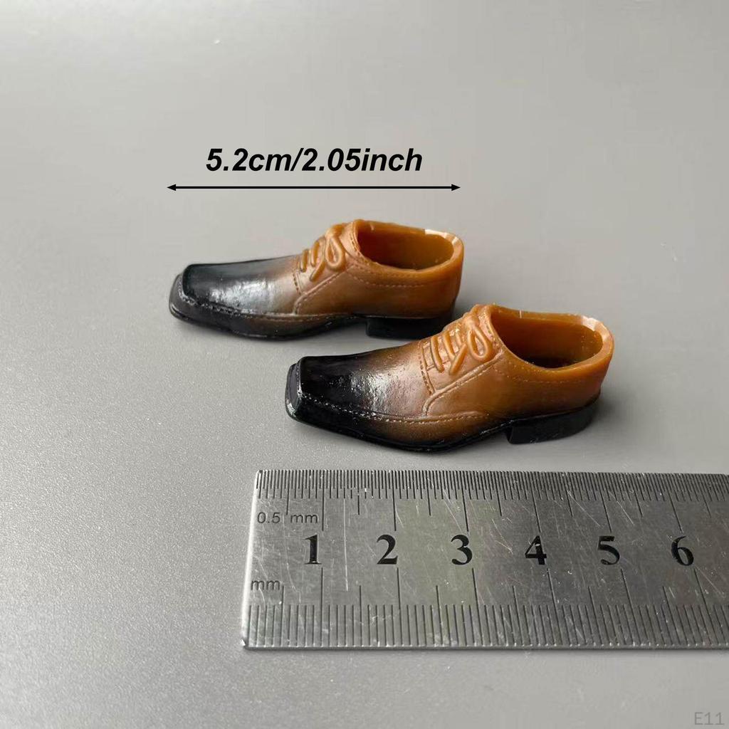 1/6 Scale Dress Shoes Miniature Figure Costume Accessory Retro Cosplay Stylish Formal Lace up
