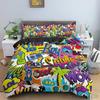 Cartoon Graffiti Quilt Gifts Duvet Cover Set HD Comforter Cover for Kids Bedding Sets Bedclothes Bedroom Decor