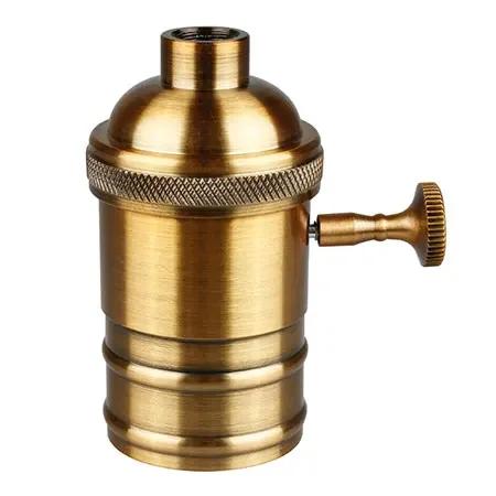 1/5PCS Vintage E26/E27 Retro Vintage Edison Industrial Light Bulb Lamp Holder Socket With Switch Copper Pendant Lamp Holder