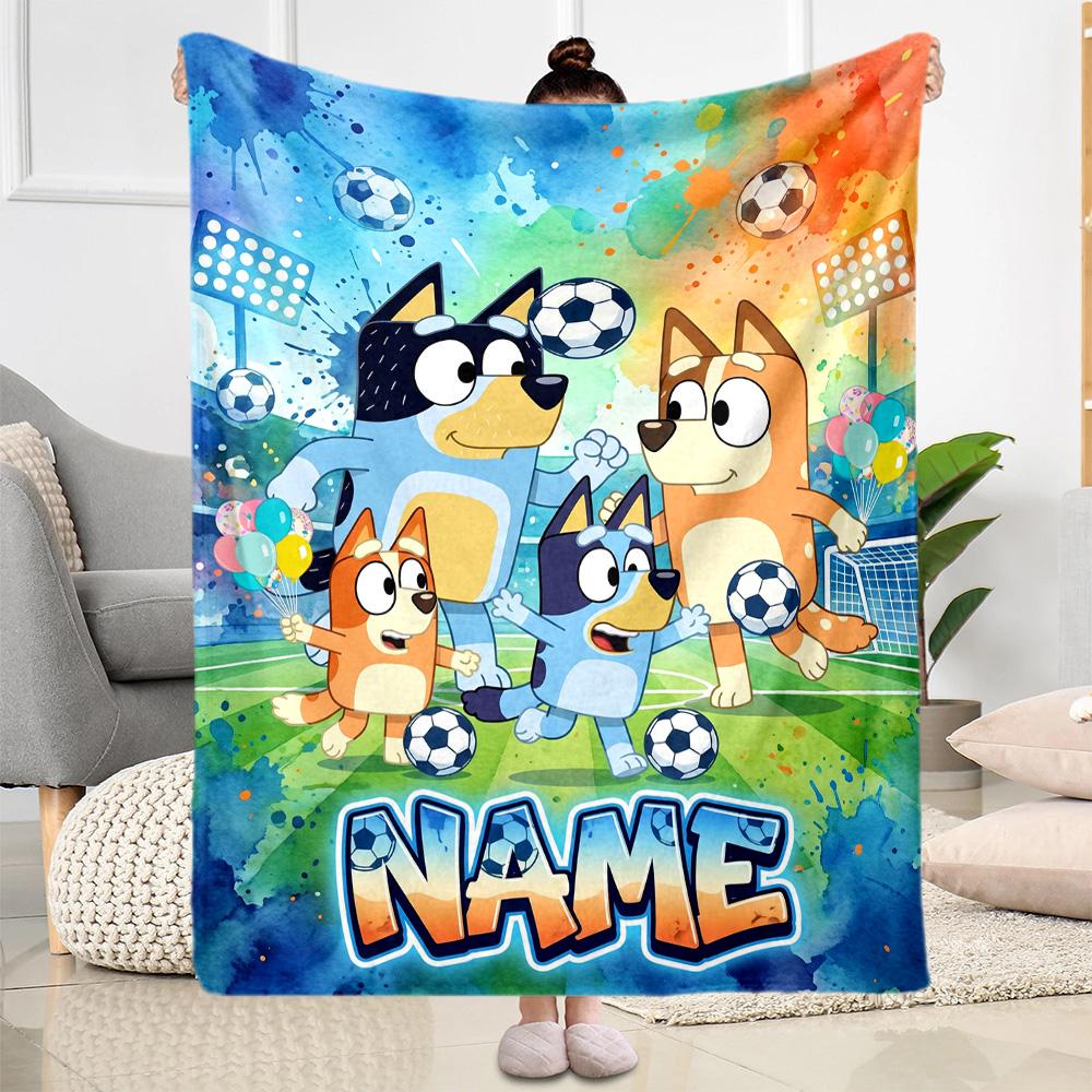 Soccer Fun Customize Text Blanket Multi-purpose Customizable Blanket Ultra-Soft Perfect for Chair Nap Home Decor Living Room Ideal for All Seasons