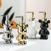 Creative Electroplating Bear Ceramic Emulsion Bottle Soap Bottle Shampoo Distributor Home Bathroom Decoration Ornaments 200ML