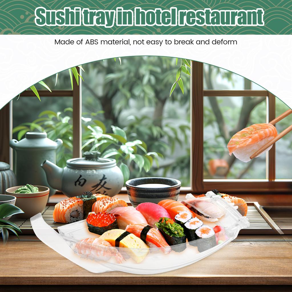 Sushi Serviertablett Wiederverwendbares Plastik Sushi Boot Servierplatte Japanischer Stil Sushi Tablett Dekorativ für Zuhause Küche Restaurant