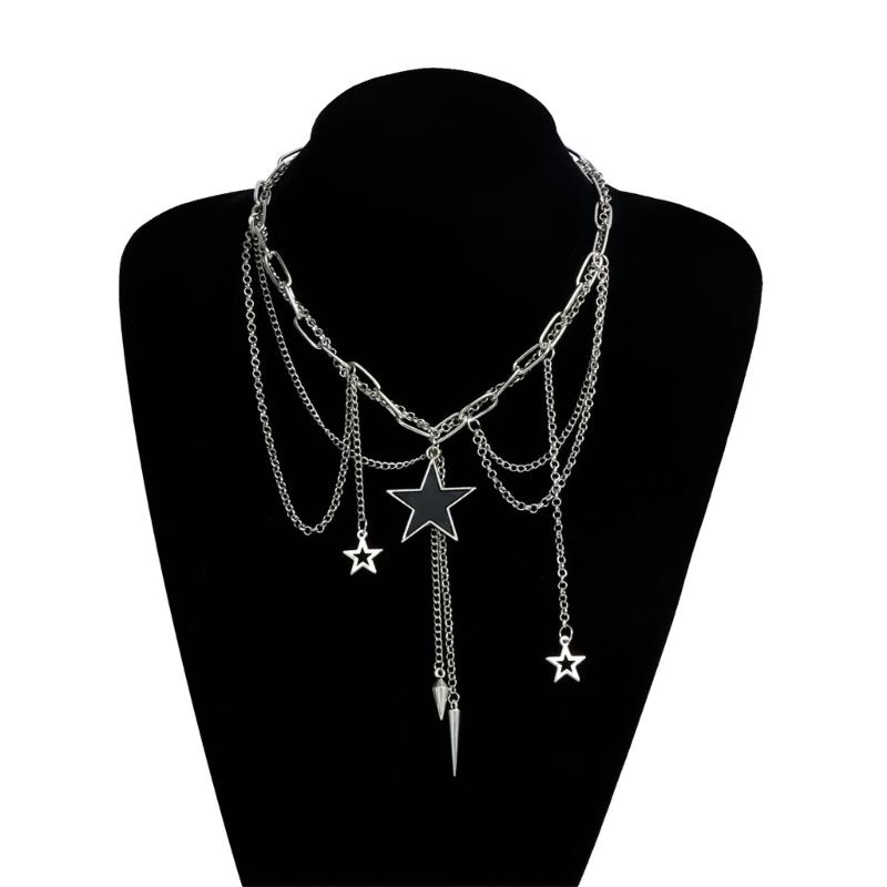 Fashion Forward Hollow Star Necklace Versatile Layering Jewelry For Women Lightweight Alloy Daily Wear Accessory