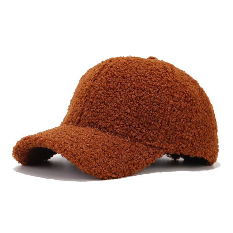 Podzimní Nový Jehněčí Kašmírový Teplý Baseballová Čepice Zimní Sluneční Čepice Jednobarevná Dámská Dospívající Medvídkový Sametová Snapback Čepice Hip Hop Rybářská Čepice