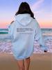 Damen Oversized Hoodie mit Fleece-Futter, Buchstaben-Slogan-Print, Kängurutasche und Kordelzug.