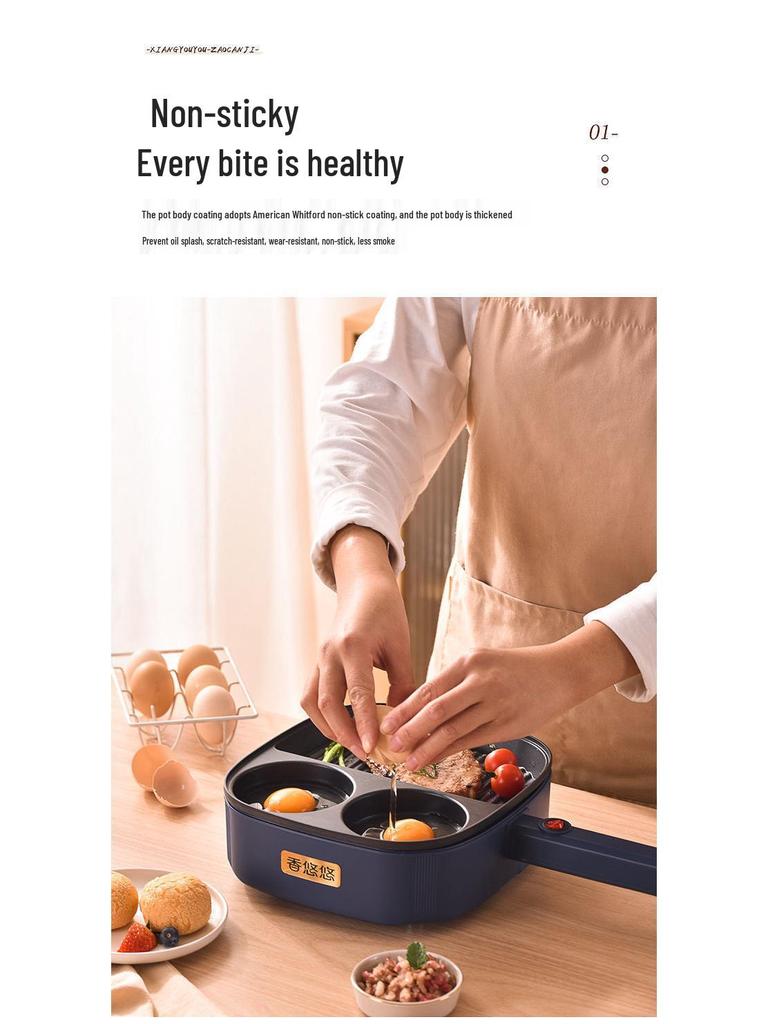 Multi-Functional Non-Stick Breakfast Maker for Burgers, Fried Eggs, Pancakes, Steaks, and Sandwiches