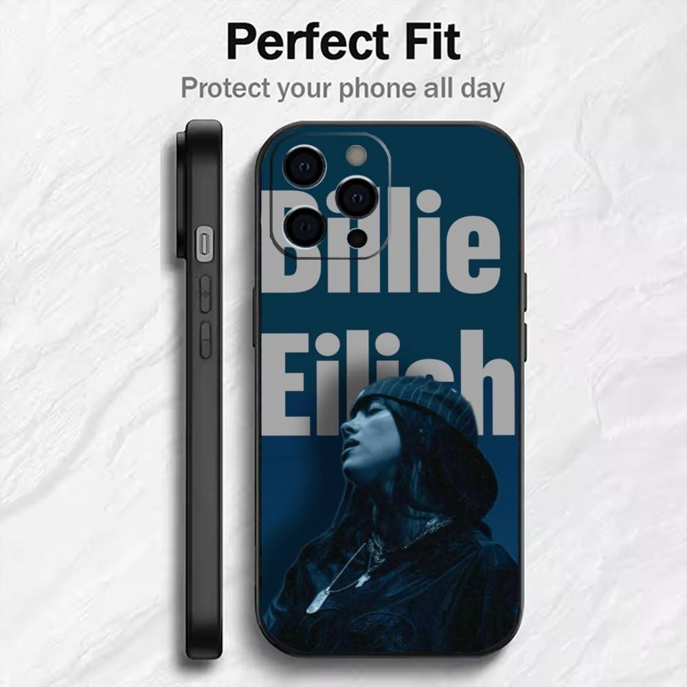 Billie Singer E-Eilish WILDFLOWER Phone Case For iPhone17,16,15,14,13,12 Plus,Max Soft Silicone Black Cover