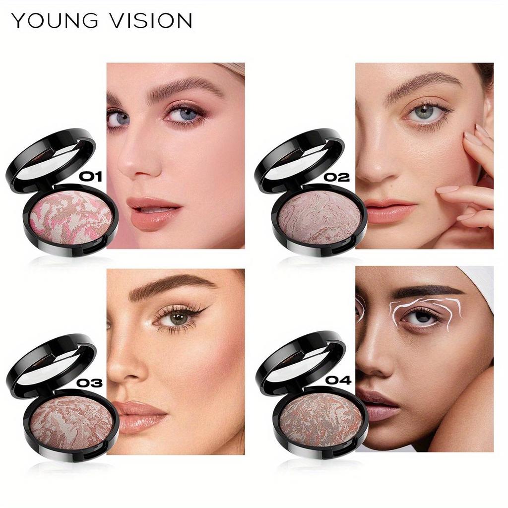 3'ü 1 Arada Pişmiş Pudra Fondöten, Uzun Süre Kalıcı Tam Kapatıcılık, Hafif, Yağ Kontrolü, 24 Saat Görünüm İçin Mat Bitiş, İnce Doku