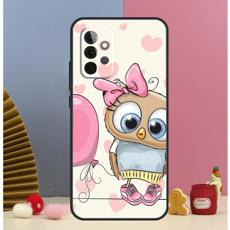 Cute Cartoon Owl Case For Samsung Galaxy A13 A33 A53 A32 A52 A22 A12 A15 A25 A71 A51 A14 A24 A34 A54 Cover