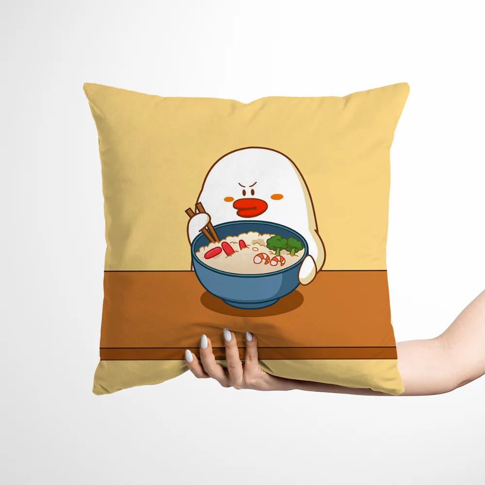 Luxury Cushion Cover x Cute Duck Case for Pillow Covers Decorative Pillows for Sofa Silk Pillowcase 100% Home and Decoration