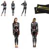 Fashionable Skeleton Jumpsuit For Women With Long Sleeves And Zipper Design