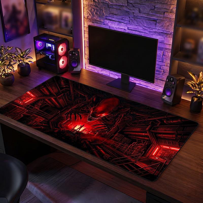 Big Mouse PadAlien Xenomorph Extended Soft Desk Mat Gaming Office Computer Table Decor Mat
