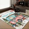 1PC Custom Name Christmas Camper Theme Floor Mat Ideal for Living Room, Game Rooms, Office, Bedroom, Floor Mat Playful Design