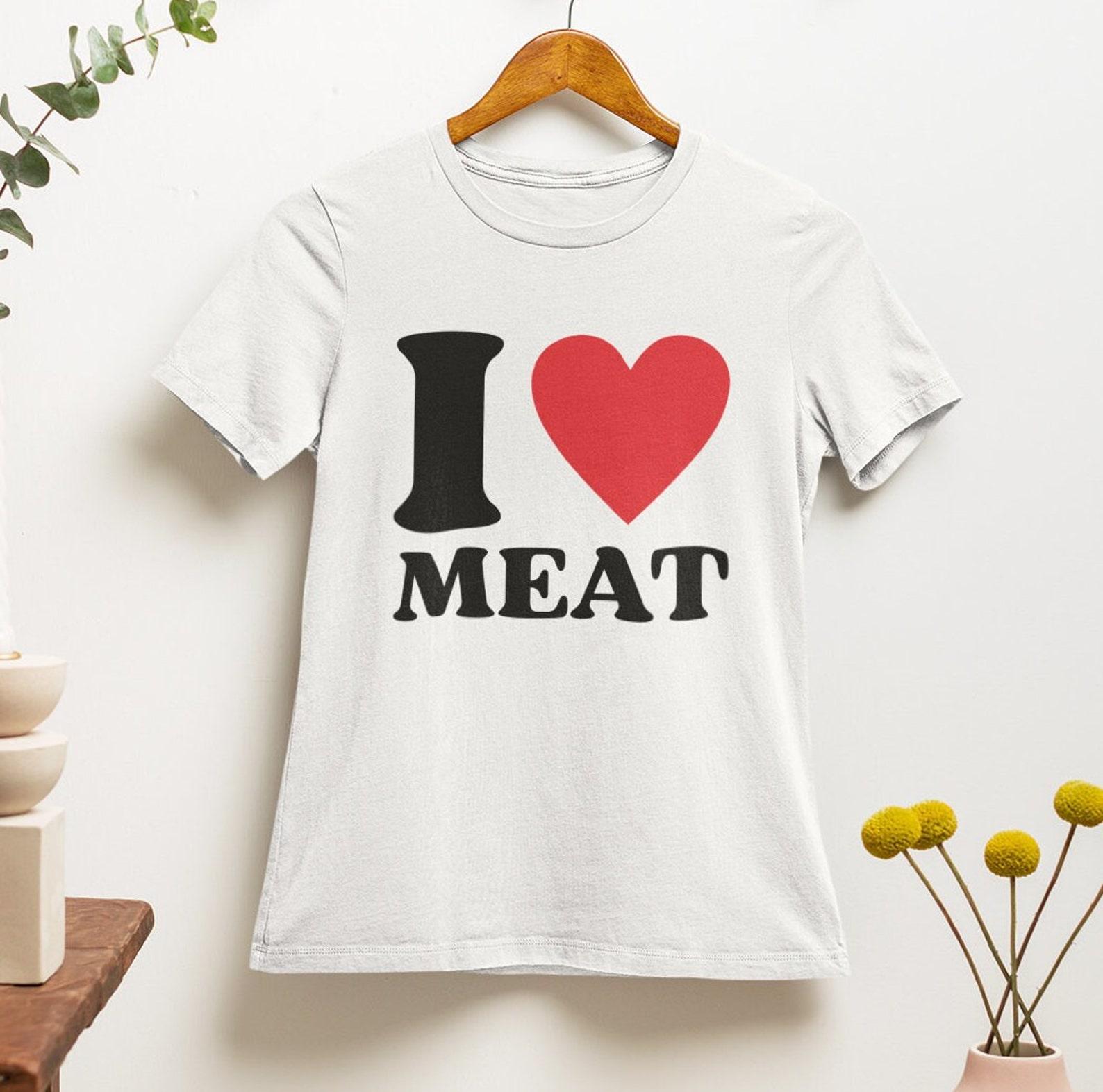 I Love Meat T-Shirt: Funny Y2K Graphic Tee 2XL