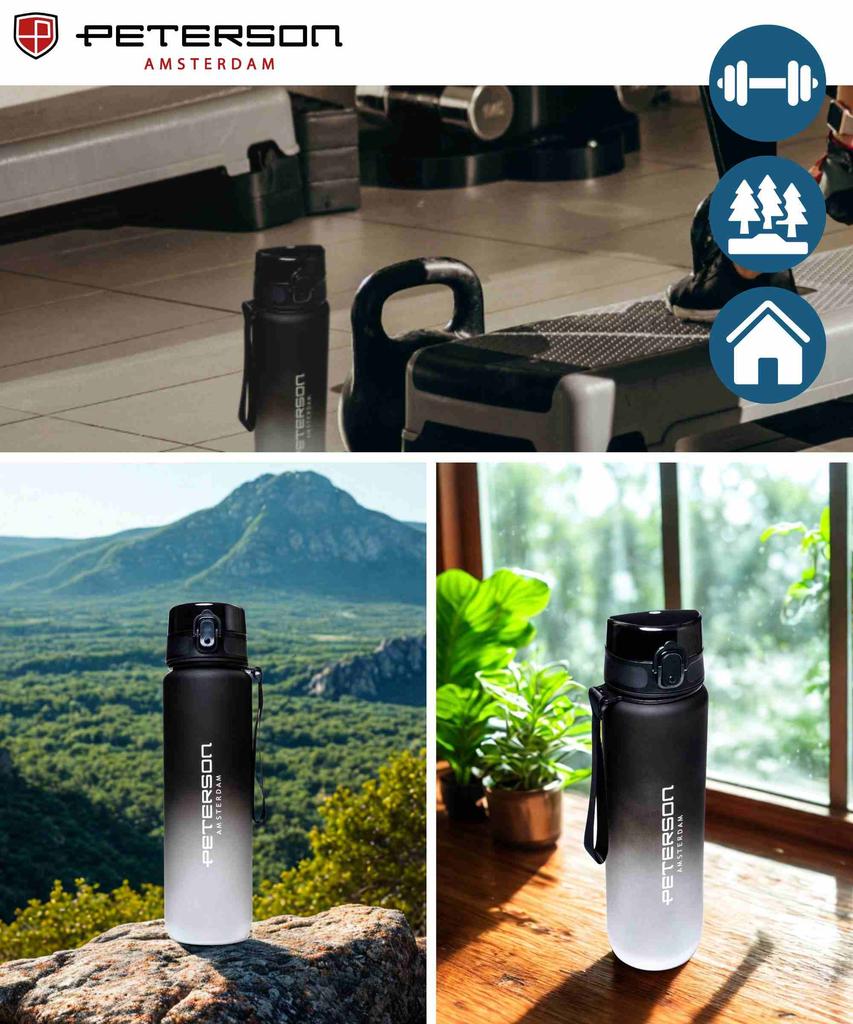Bidon 1L PTN HY-003-1L-9553 Black-White