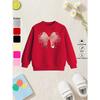 European sizes Bow Children's Crewneck Sweatshirt, Casual  Long-sleeve Crewneck Pullover with Slightly Stretchy Fabric