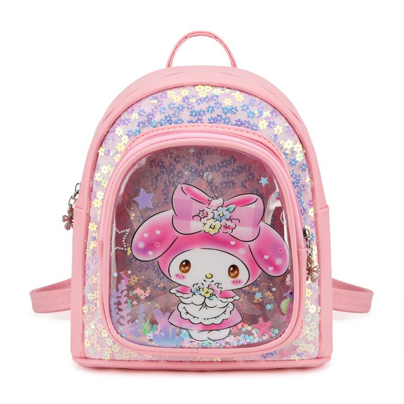 New children's pu backpack kindergarten girl cute cartoon small schoolbag quicksand small backpack