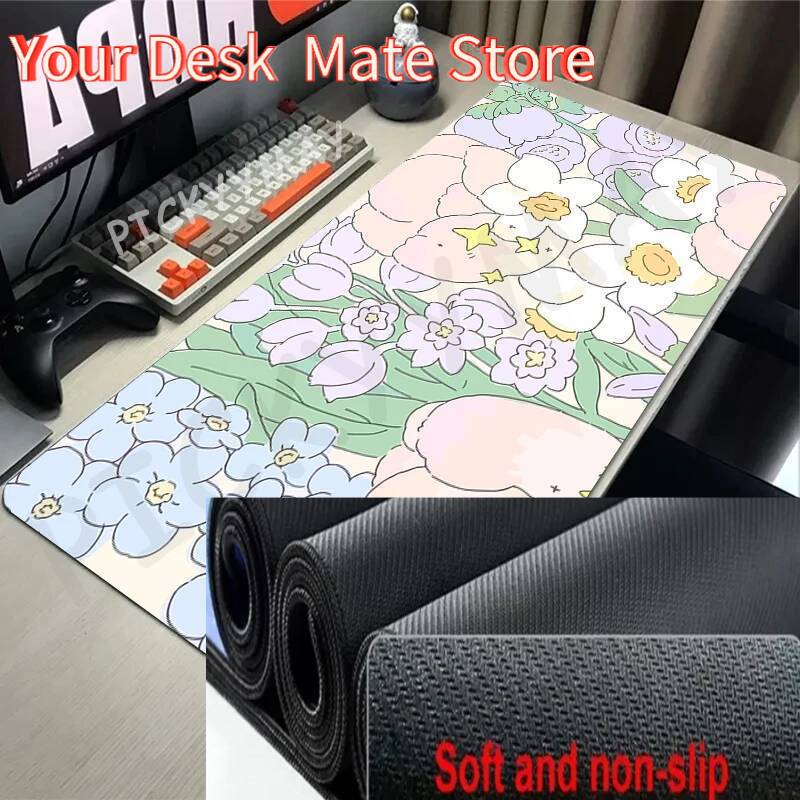 Little Bear In The Flower Sea Gaming Mousepads Desk Rug Gamer Mousepad Large Mouse Mat Desk Pads Keyboard Mats Design Mouse Pad