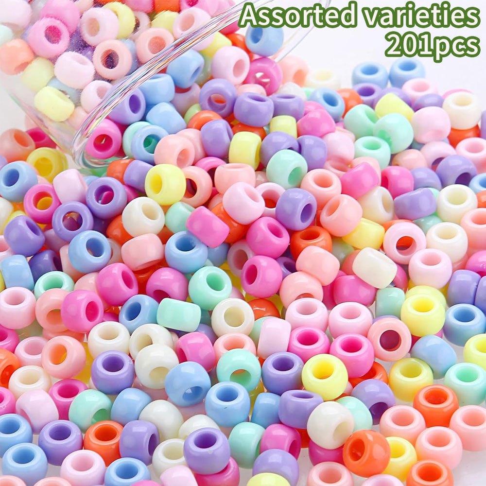 201/600pcs Acrylic Macaron Color Bucket Bead Decorative Bead DIY Bracelet Necklace Earrings Keychain Foot Chain Phone Chain