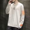 Men's Korean Style Long-Sleeve Slim Round Neck Sweater Shirt for Spring