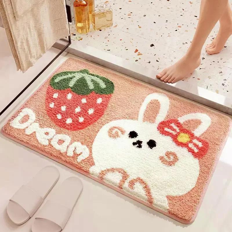 Super Soft Cartoon Plush Floor Mat Wear-resistant Water-absorbing Carpet Bathroom Water-absorbing Non-slip Floor Mat Home