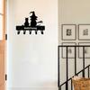 1pc Witch and Cat Metal Key Holder Wall Hook Art Decorative Accessories for Wall Mounting, Keychain